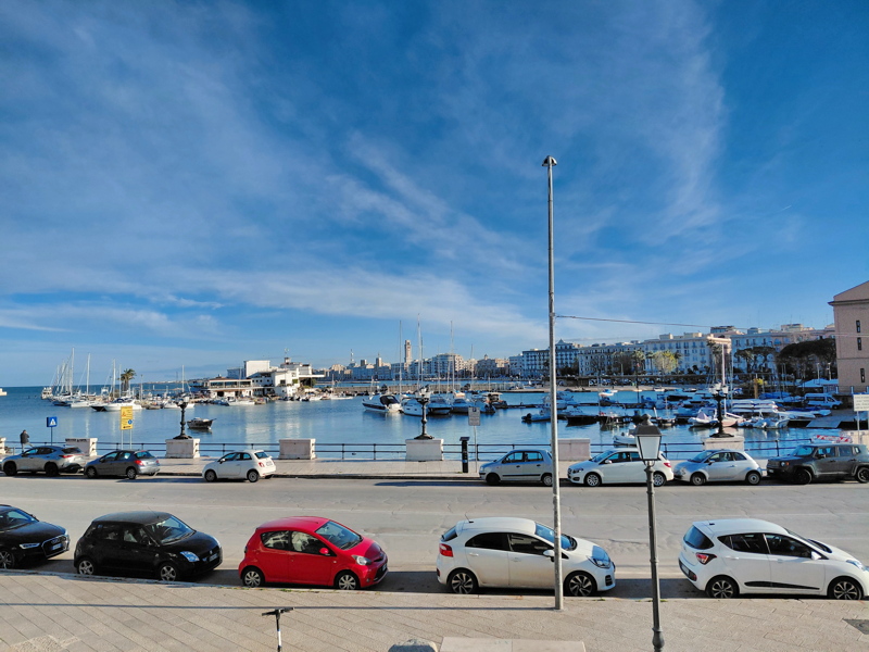 Panoramic view of the waterfront of Bari